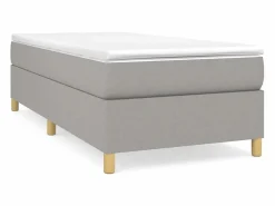 Estructura de cama box spring tela gris claro 90x200 cm^Clicnbuy New