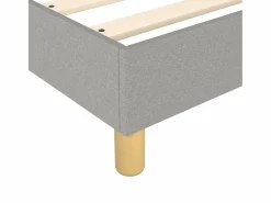 Estructura de cama box spring tela gris claro 90x200 cm^Clicnbuy New