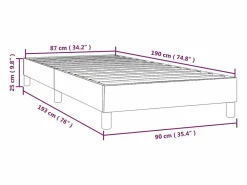 Clicnbuy Somier - 90X190Cm|Estructura de cama box spring tela gris taupe 90x190 cm