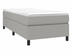 Clicnbuy Estructura de cama box spring tela gris claro 90x190 cm