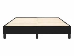 Estructura de cama box spring tela negro 140x200 cm^Clicnbuy Outlet