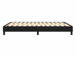 Estructura de cama box spring tela negro 140x200 cm^Clicnbuy Outlet