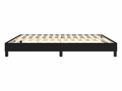 Estructura de cama box spring tela negro 160x200 cm^Clicnbuy
