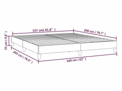 Estructura de cama box spring tela negro 160x200 cm^Clicnbuy