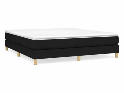 Estructura de cama box spring tela negro 160x200 cm^Clicnbuy Online