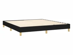 Estructura de cama box spring tela negro 160x200 cm^Clicnbuy Online