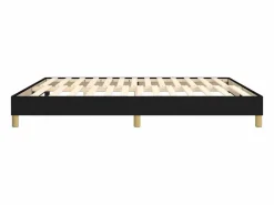 Estructura de cama box spring tela negro 160x200 cm^Clicnbuy Online