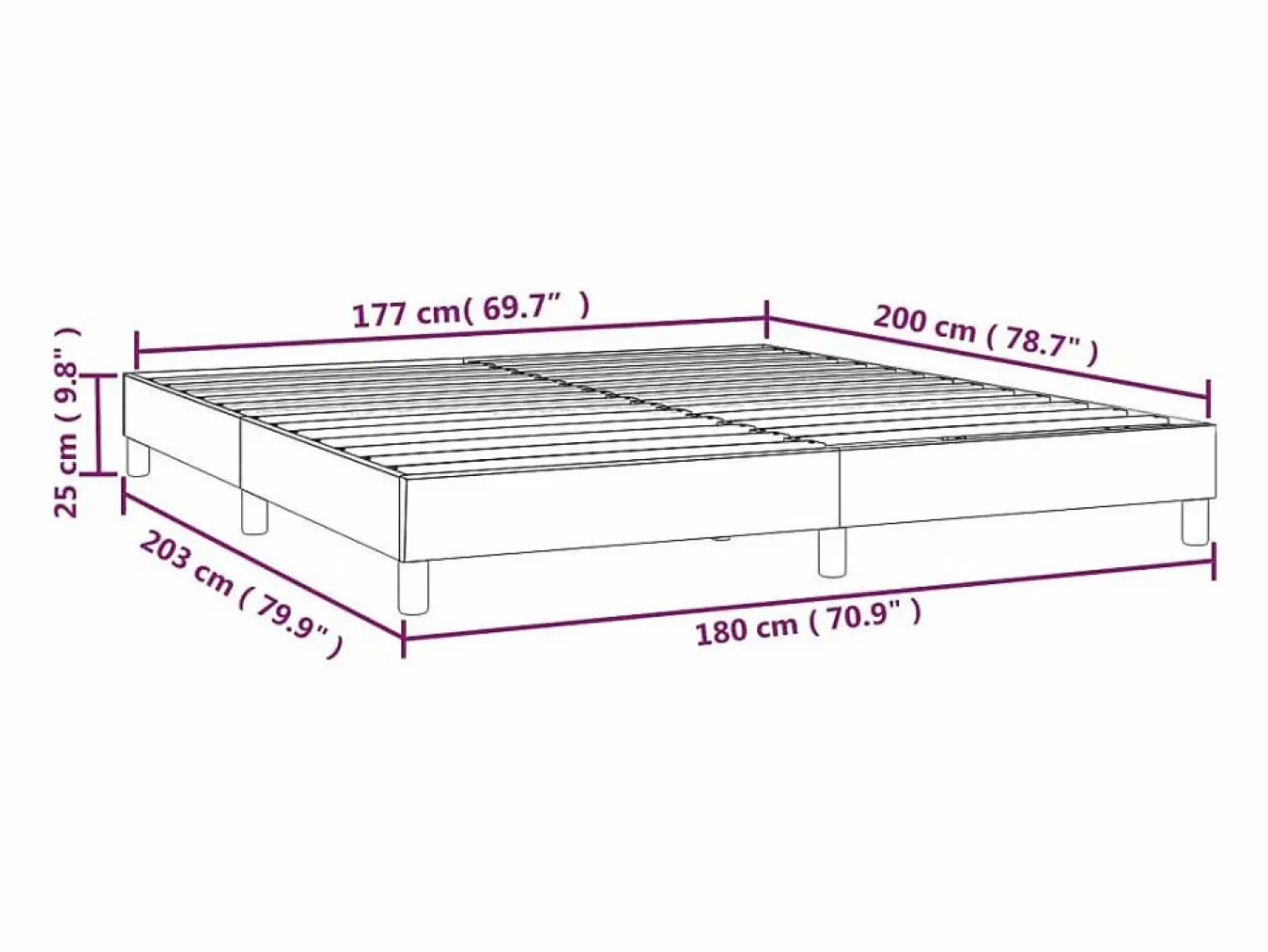 Clicnbuy Estructura de cama box spring tela gris oscuro 180x200 cm Discount