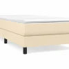 Clicnbuy Somier Tapizado|Estructura de cama box spring tela color crema 100x200 cm