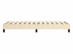 Clicnbuy Somier Tapizado|Estructura de cama box spring tela color crema 100x200 cm
