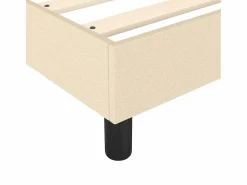 Clicnbuy Somier Tapizado|Estructura de cama box spring tela color crema 100x200 cm