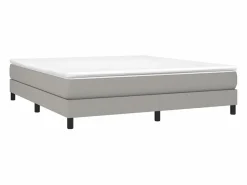 Clicnbuy Estructura de cama box spring tela gris claro 160x200 cm New