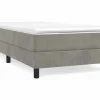 Clicnbuy Estructura de cama box spring terciopelo gris claro 100x200 cm Discount