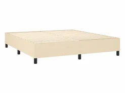 Clicnbuy Estructura de cama box spring tela color crema 160x200 cm Best