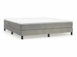 Estructura de cama box spring terciopelo gris claro 180x200 cm^Clicnbuy Discount