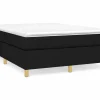 Clicnbuy Estructura de cama box spring tela negro 140x190 cm