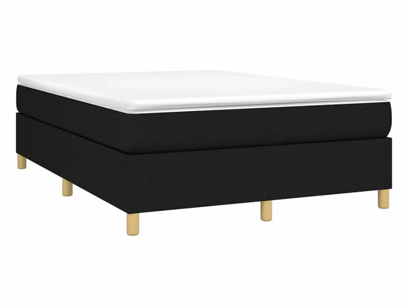 Clicnbuy Estructura de cama box spring tela negro 140x190 cm