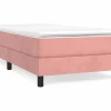 Clicnbuy Somier Tapizado|Estructura de cama box spring terciopelo rosa 100x200 cm