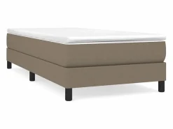 Clicnbuy Estructura de cama box spring tela gris taupe 100x200 cm New