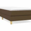 Estructura de cama box spring tela marrón 90x190 cm^Clicnbuy Outlet