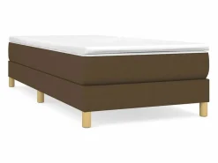 Estructura de cama box spring tela marrón 90x190 cm^Clicnbuy Outlet