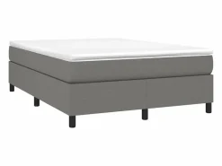 Estructura de cama box spring tela gris oscuro 140x190 cm^Clicnbuy