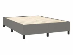 Estructura de cama box spring tela gris oscuro 140x190 cm^Clicnbuy
