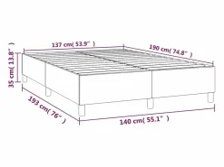 Estructura de cama box spring tela gris oscuro 140x190 cm^Clicnbuy