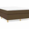 Clicnbuy Somier - 140X190Cm|Estructura de cama box spring tela marrón 140x190 cm