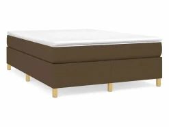 Clicnbuy Somier - 140X190Cm|Estructura de cama box spring tela marrón 140x190 cm
