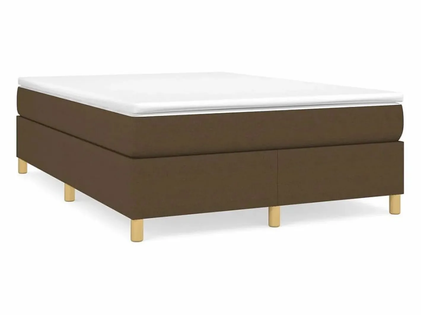 Clicnbuy Somier - 140X190Cm|Estructura de cama box spring tela marrón 140x190 cm