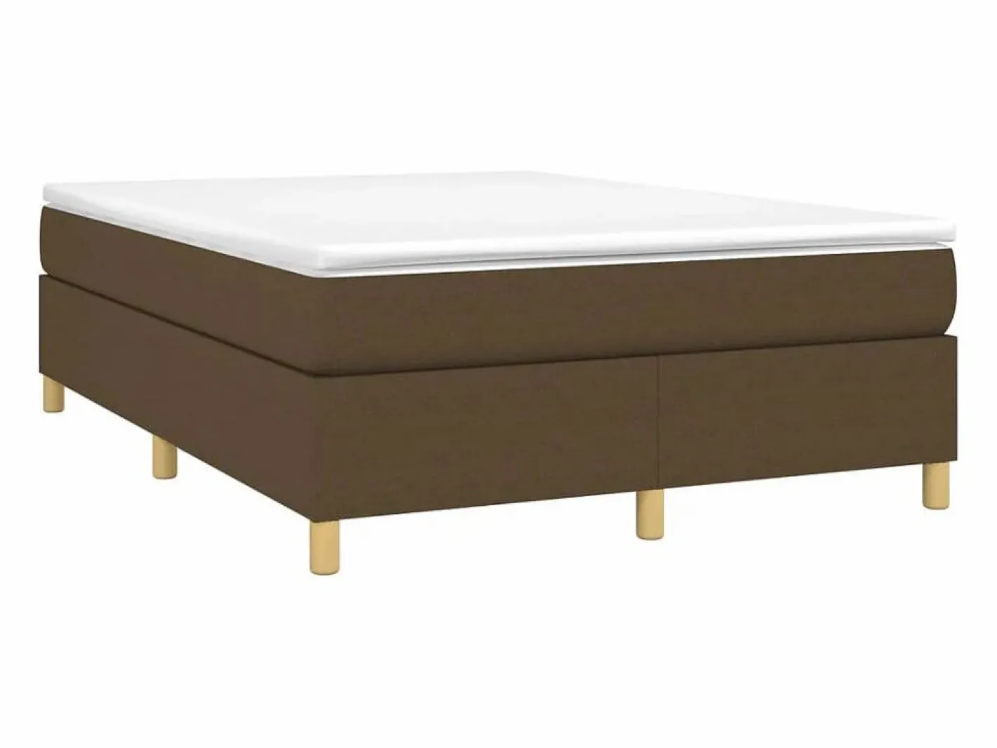 Clicnbuy Somier - 140X190Cm|Estructura de cama box spring tela marrón 140x190 cm