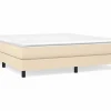 Clicnbuy Somier - 160X200Cm|Estructura de cama box spring tela color crema 160x200 cm