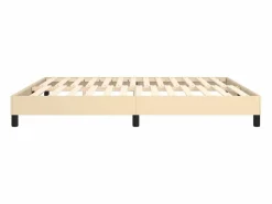 Clicnbuy Somier - 160X200Cm|Estructura de cama box spring tela color crema 160x200 cm
