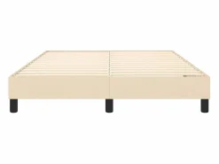 Clicnbuy Somier Tapizado|Somier - 140X190Cm|Estructura de cama box spring tela color crema 140x190 cm
