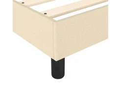 Clicnbuy Somier Tapizado|Somier - 140X190Cm|Estructura de cama box spring tela color crema 140x190 cm