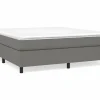Estructura de cama box spring tela gris oscuro 160x200 cm^Clicnbuy Sale