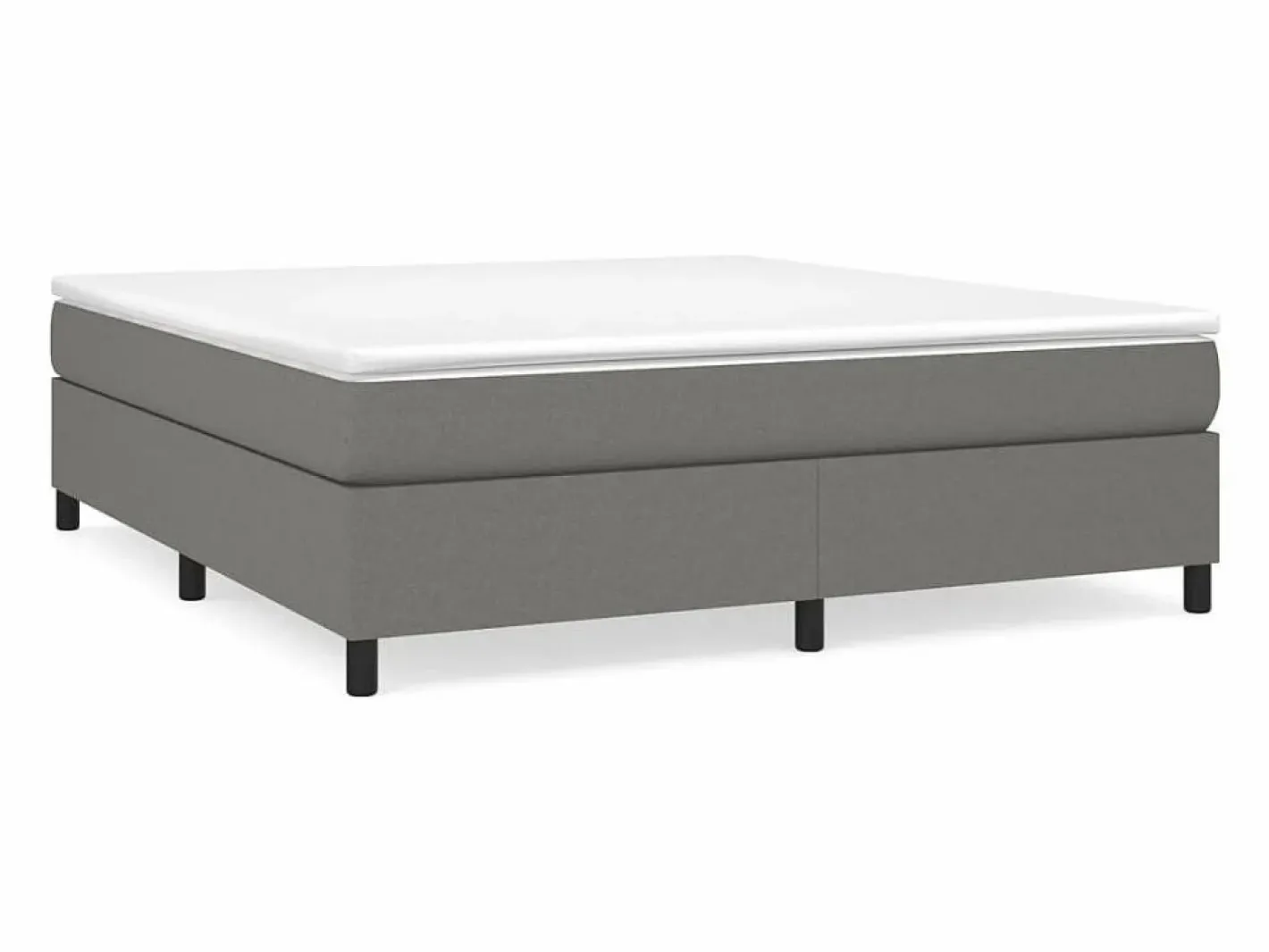 Estructura de cama box spring tela gris oscuro 160x200 cm^Clicnbuy Sale