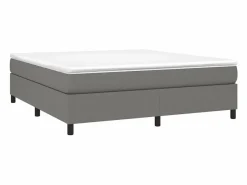 Estructura de cama box spring tela gris oscuro 160x200 cm^Clicnbuy Sale