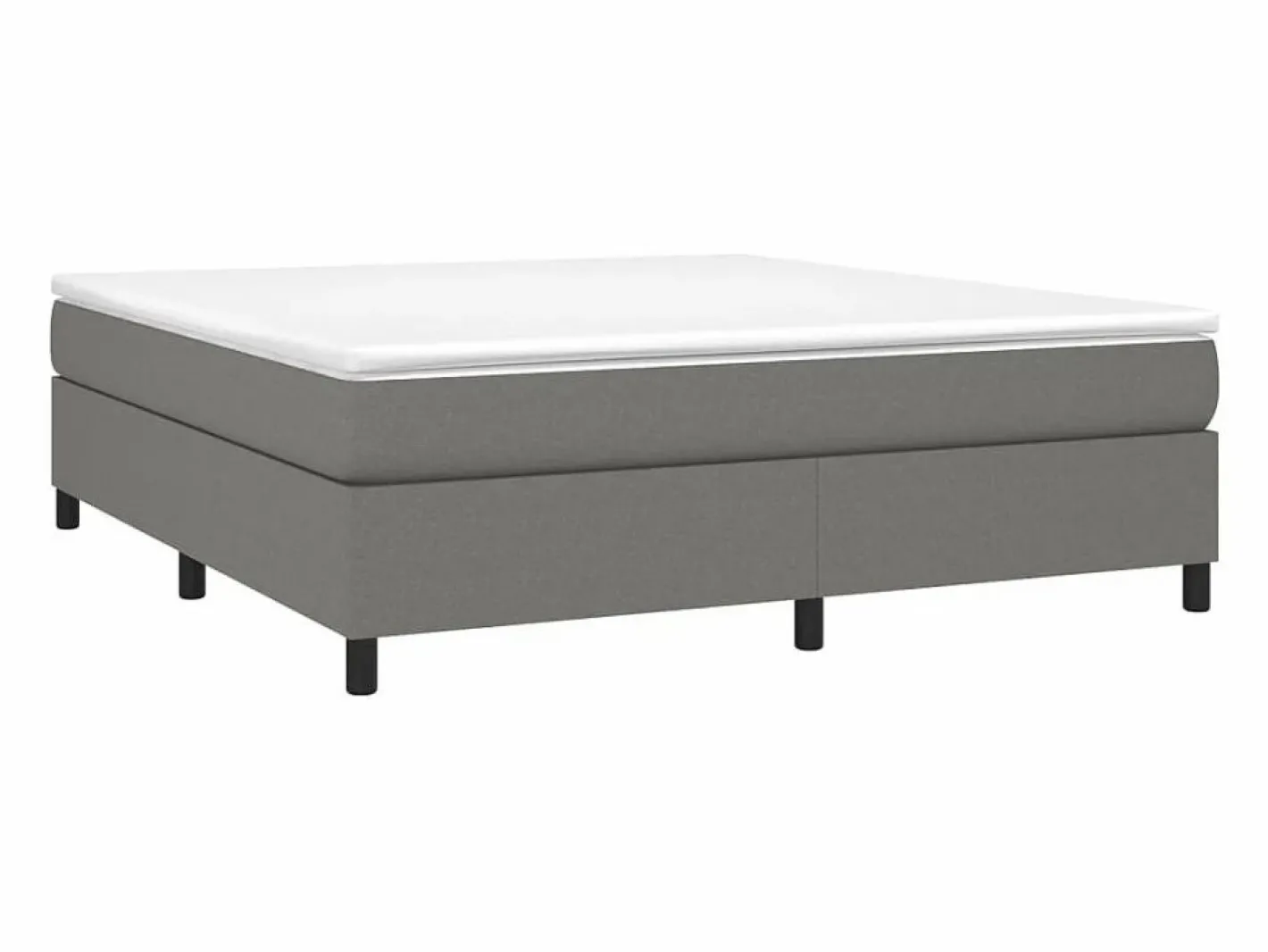 Estructura de cama box spring tela gris oscuro 160x200 cm^Clicnbuy Sale