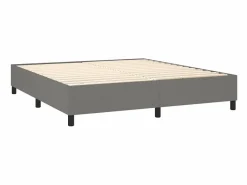 Estructura de cama box spring tela gris oscuro 160x200 cm^Clicnbuy Sale
