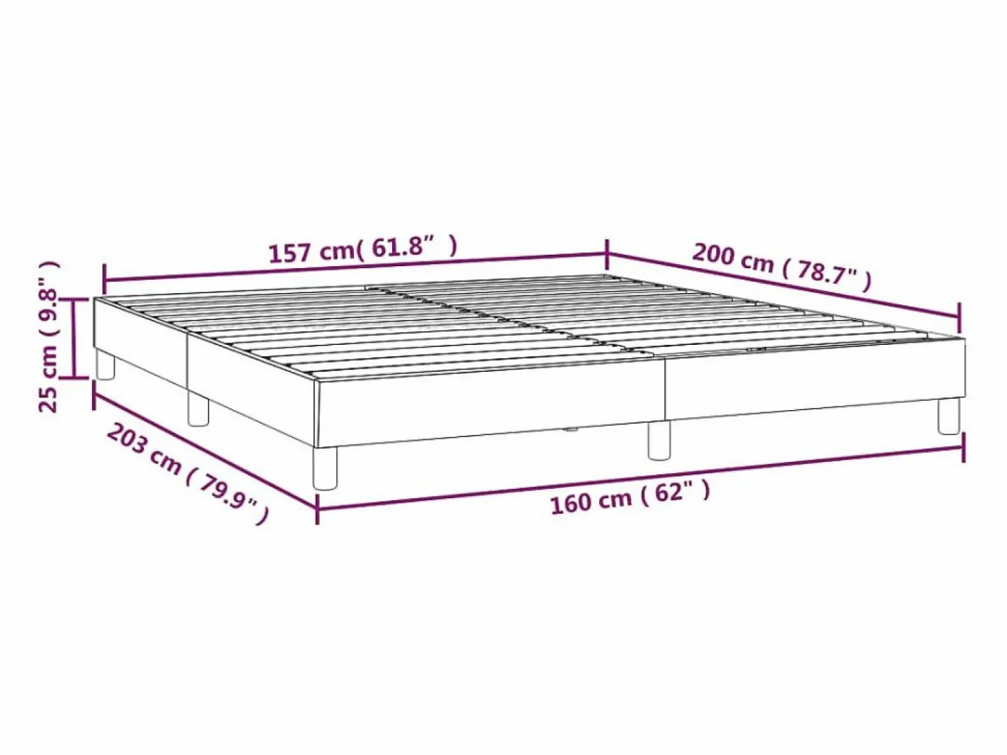 Estructura de cama box spring tela gris oscuro 160x200 cm^Clicnbuy Sale