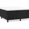 Clicnbuy Somier - 140X190Cm|Estructura de cama box spring terciopelo negro 140x190 cm