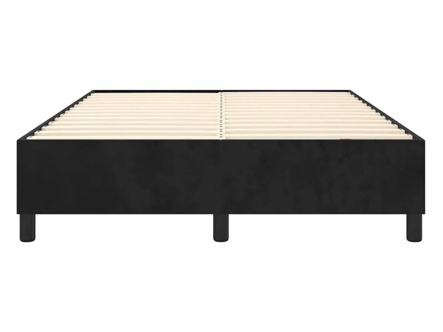 Clicnbuy Somier - 140X190Cm|Estructura de cama box spring terciopelo negro 140x190 cm