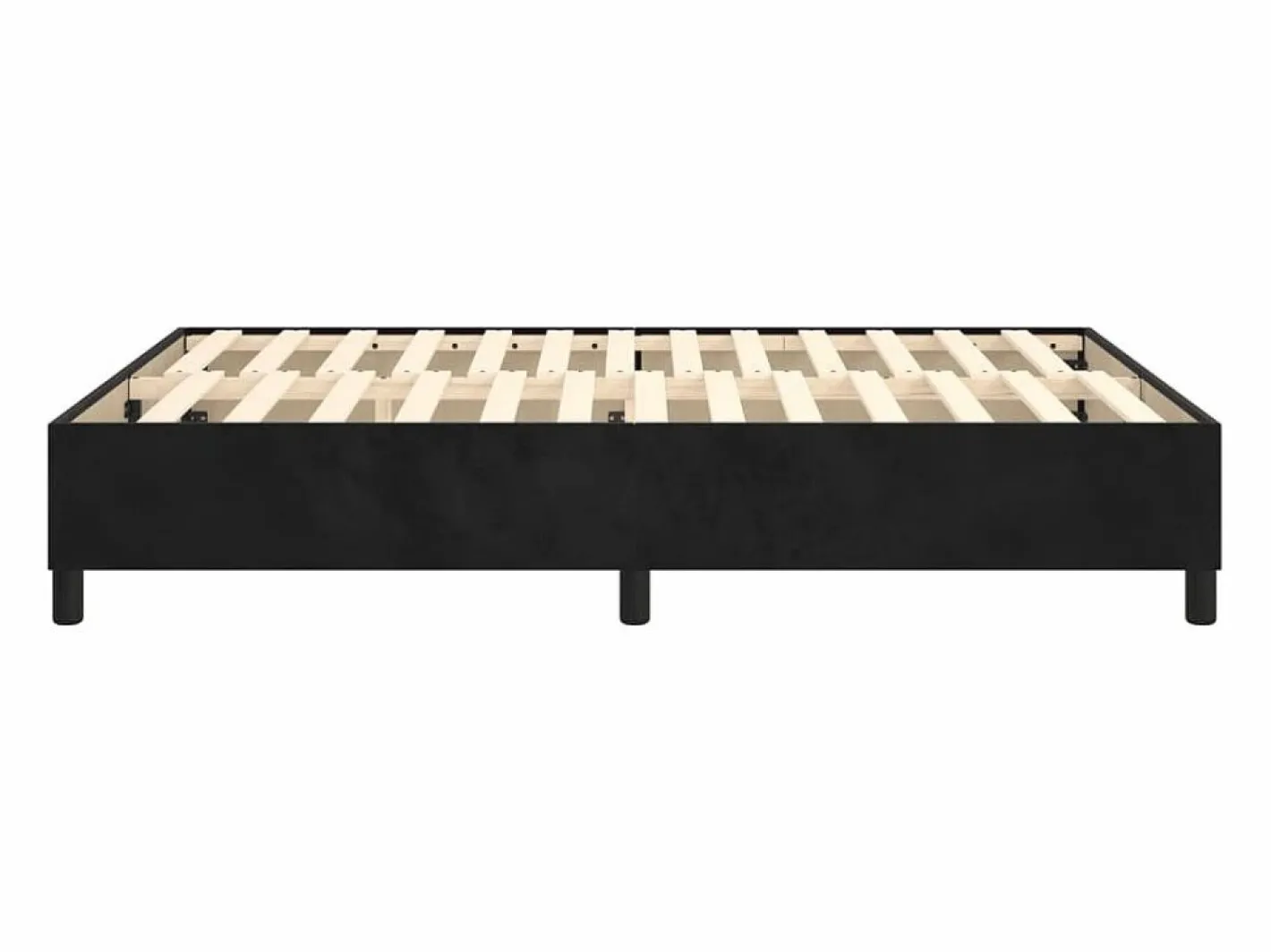 Clicnbuy Somier - 140X190Cm|Estructura de cama box spring terciopelo negro 140x190 cm