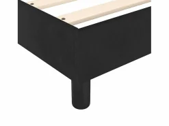 Clicnbuy Somier - 140X190Cm|Estructura de cama box spring terciopelo negro 140x190 cm