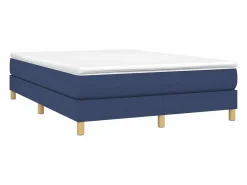 Estructura de cama box spring tela azul 140x190 cm^Clicnbuy Best