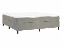 Clicnbuy Estructura de cama box spring terciopelo gris claro 180x200 cm Discount