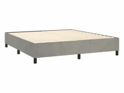 Clicnbuy Estructura de cama box spring terciopelo gris claro 180x200 cm Discount