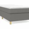 Clicnbuy Somier Tapizado|Estructura de cama box spring tela gris oscuro 90x200 cm